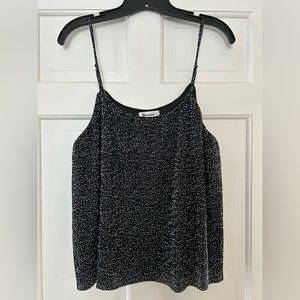 Vernacular dressy camisole black with white dots pleated
